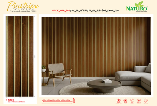 Fluted Gold Line PVC Wall Panels (FT_GL)