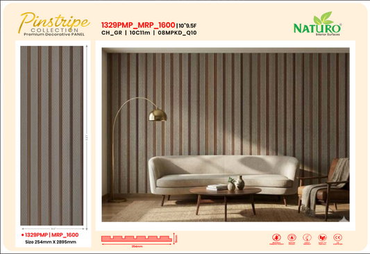 Naturo Surfaces 10C Charcoal Wall Panel in Grey of 11mm thickness (1329PMP)