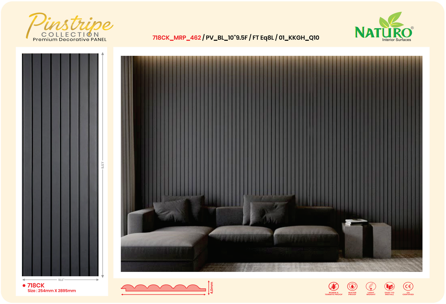 Flutted Symmetrical PVC Panels (FT_Eq)