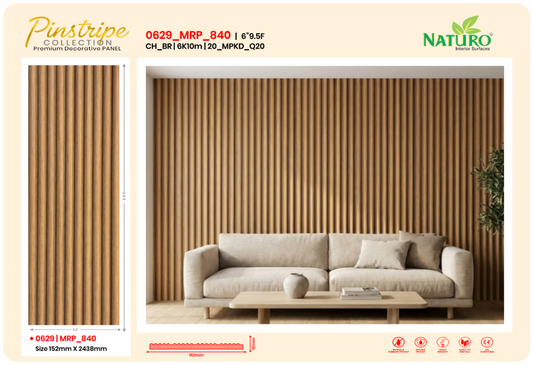 Naturo Surfaces 6 Inch K Charcoal Wall Panel in Brown of 10mm thickness (0629)