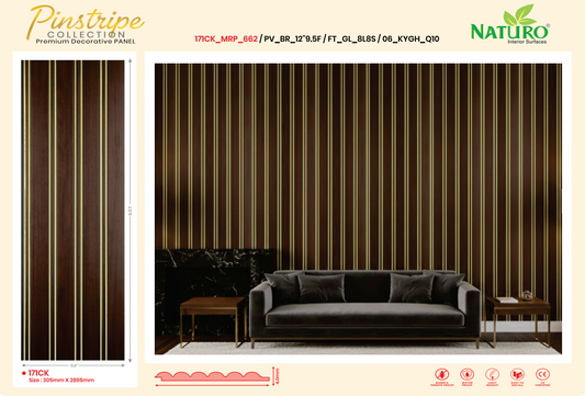 Fluted Gold Line PVC Wall Panels (FT_GL)