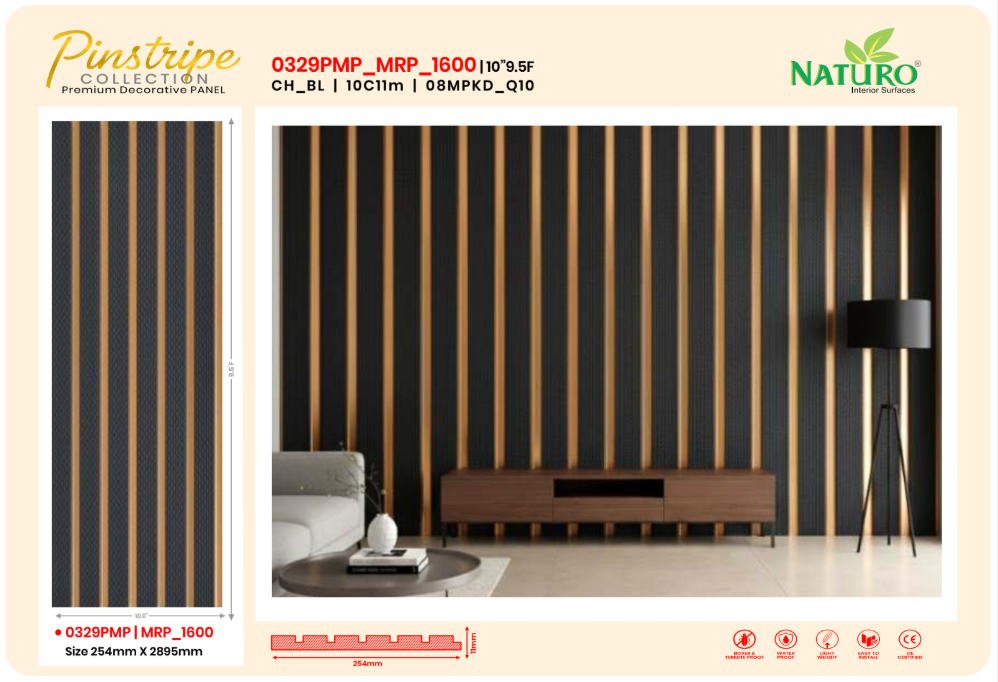 Naturo Surfaces 10C Charcoal Wall Panel in Blue of 11mm thickness (0329PMP)