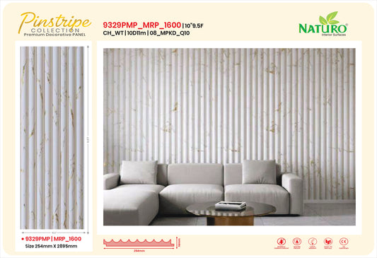 Naturo Surfaces 10C Charcoal Wall Panel in White of 11mm thickness (9329PMP)