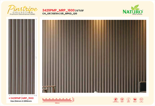 Naturo Surfaces 10E Charcoal Wall Panel in White of 11mm thickness (3429PMP)