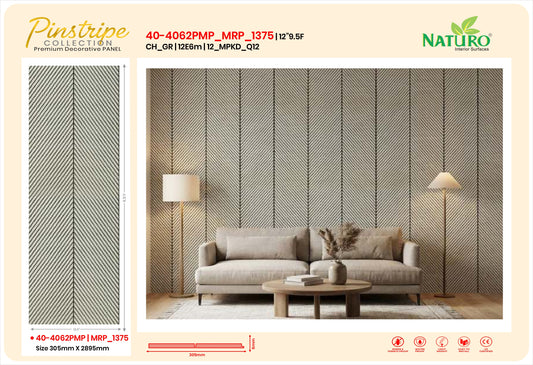 Naturo Surfaces 12E Charcoal Wall Panel in Grey of 6mm thickness (40-4062PMP)
