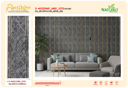Naturo Surfaces 12F Charcoal Wall Panel in Grey of 7mm thickness (3-4032PMP)