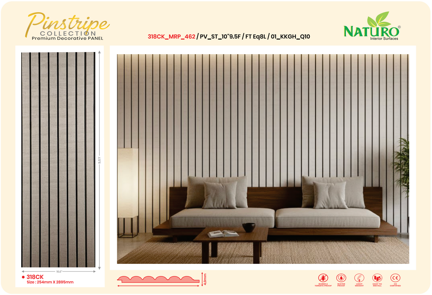 Flutted Symmetrical PVC Panels (FT_Eq)